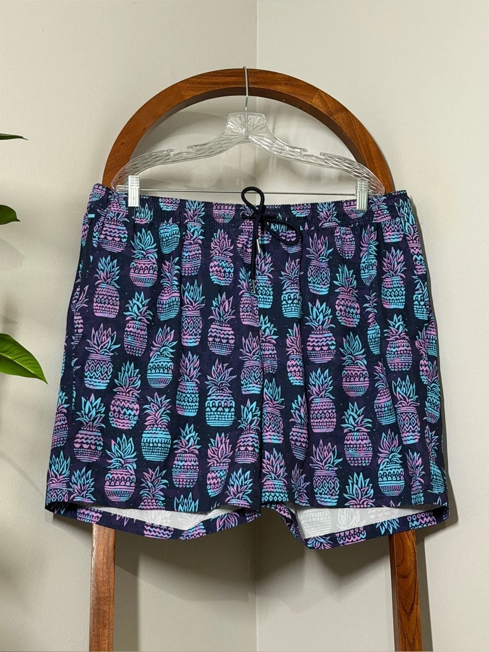 Goodfellow & Co XL Purple Blue Pineapple Swim Trunks With Liner